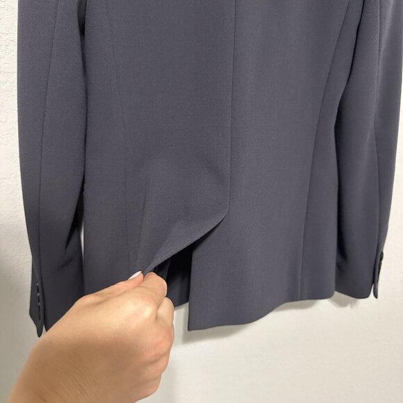 J. Crew Womens Blazer Navy Blue Gray Size 4 Jacket Single Button Wool Blend - Picture 9 of 9